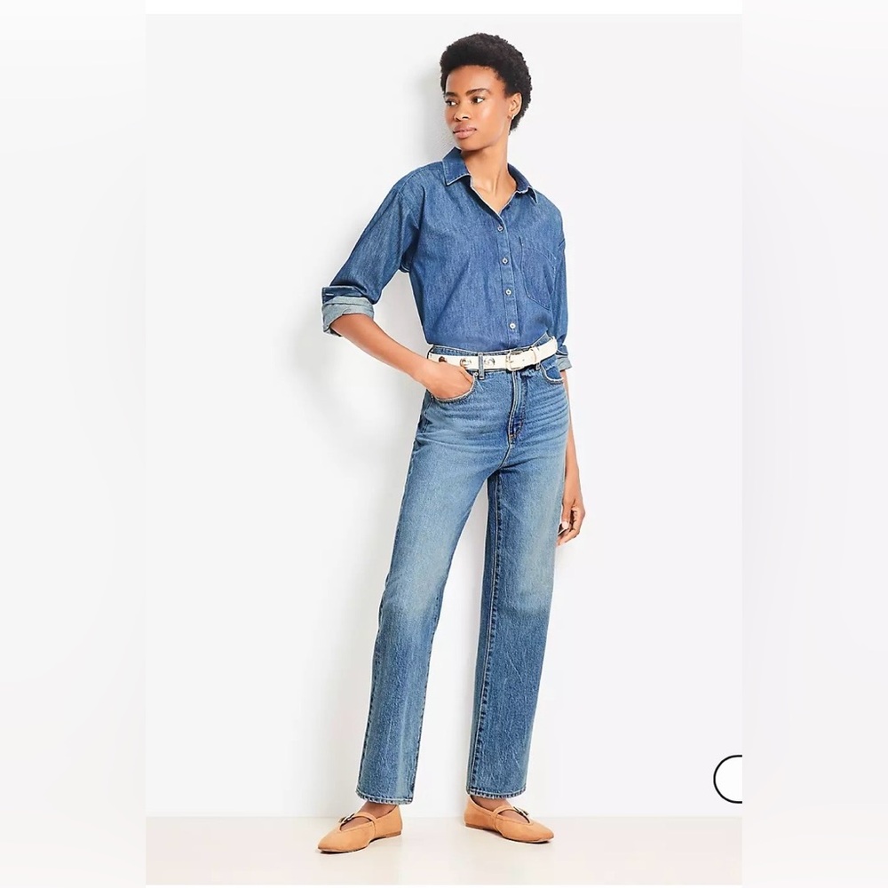 LOFT High Rise Straight Jeans